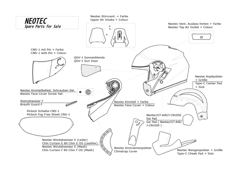 shoei neotec 2 spare parts